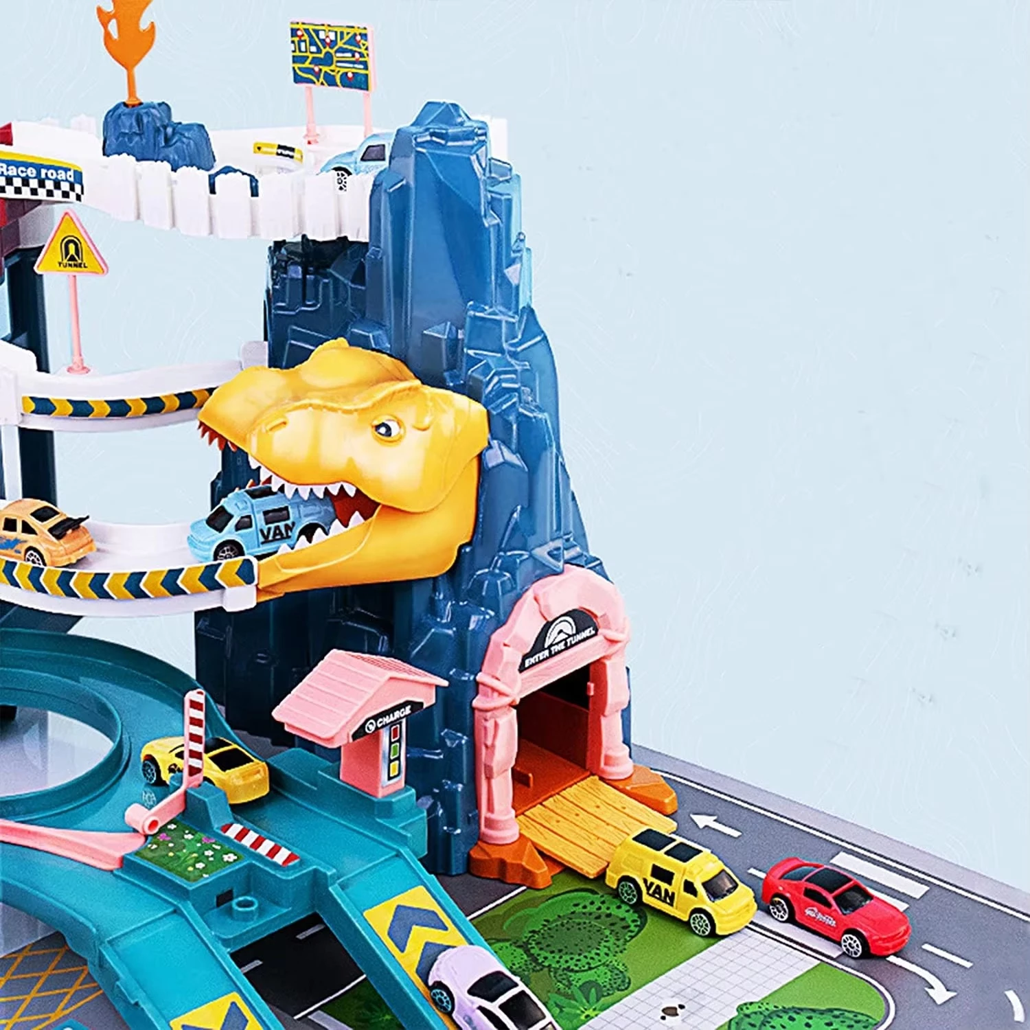 Chất liệu nhựa ABS an toàn của dòng sỉ đồ chơi đường hầm khủng long cao cấp.