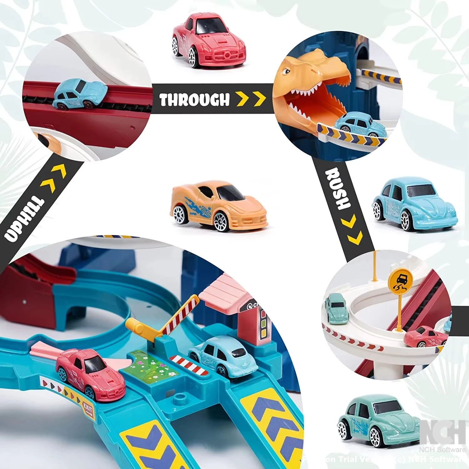 Trọn bộ linh kiện chi tiết khi đặt sỉ đồ chơi đường hầm khủng long số lượng lớn.